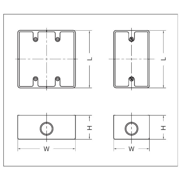 SW150X プラフレキ 露出用スイッチボックス グレー 20個入