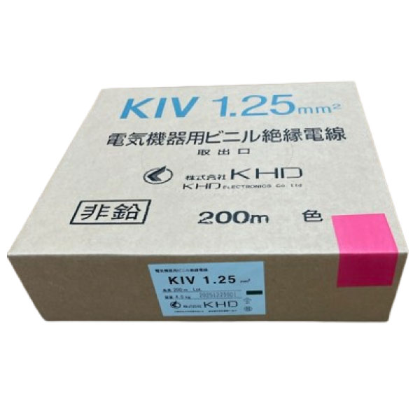 KIV 1.25SQ 赤 200m巻