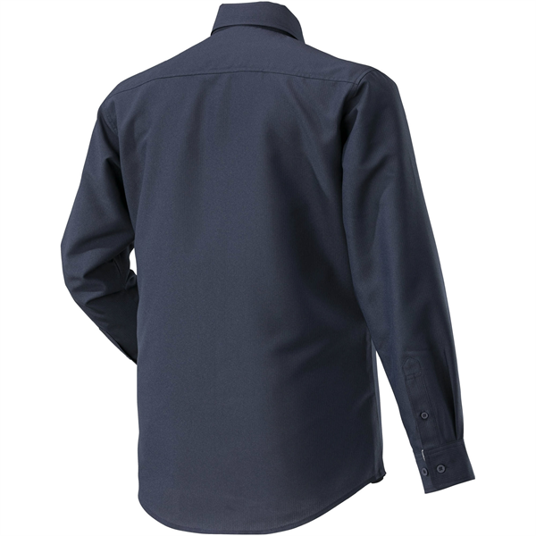 ワークシャツ 両胸フラップポケット付(長袖) ネイビー M