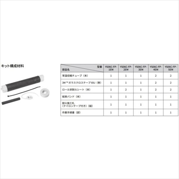 ３Ｍ　低圧耐火ケーブル用常温収縮チューブ接続キット　ＹＳ０６Ｃ－ＦＰ－５ＥＭ TRUSCO
