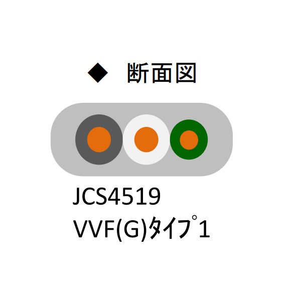 VVF 2C X 2.0mm + 1.6mmアースイン 100m巻