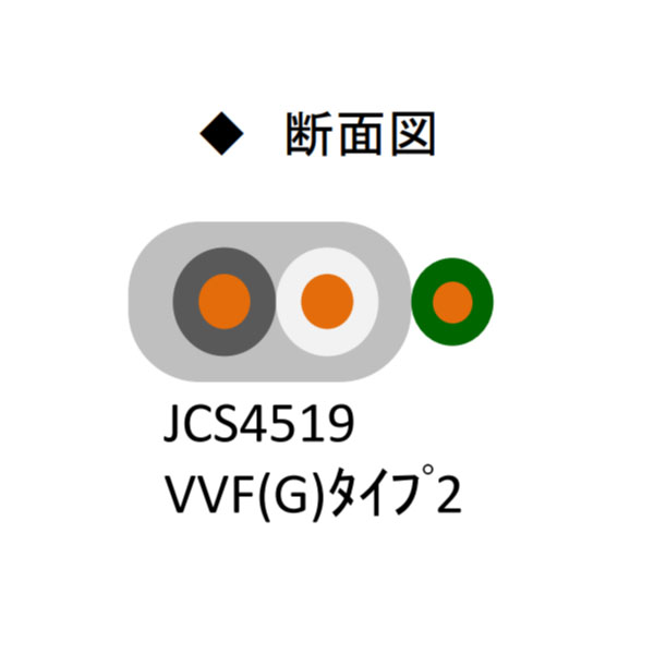 VVF 2C X 2.0mm + 1.6mmセパレート 100m巻