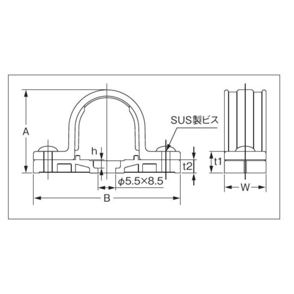 PF-16BSD プラフレキ ベース付両サドル グレー 20個入