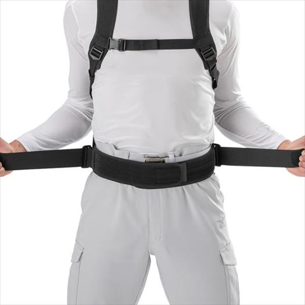 腰部骨盤ベルト 上半身帯付きタイプ ブラック M-L