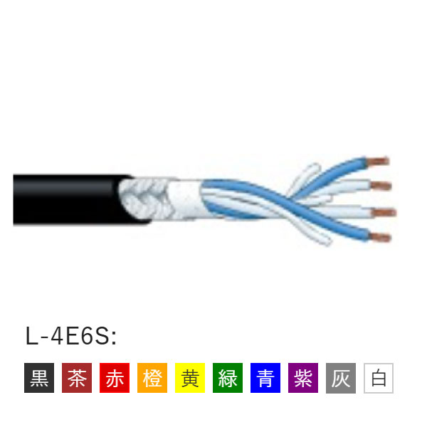 電磁シールドマイクケーブル L-4E6S 茶 200m巻