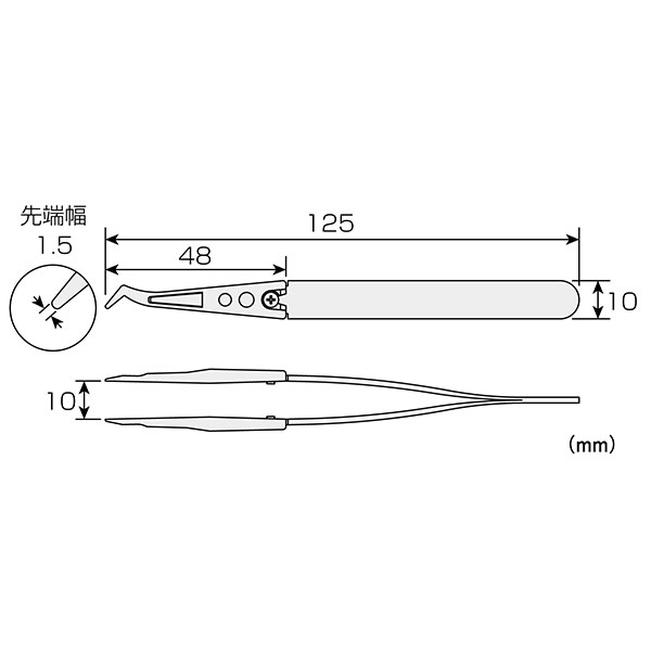 P-642-J ESDソフトチップピンセット