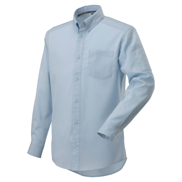 布帛ワークシャツ(長袖) サックス 3XL-8