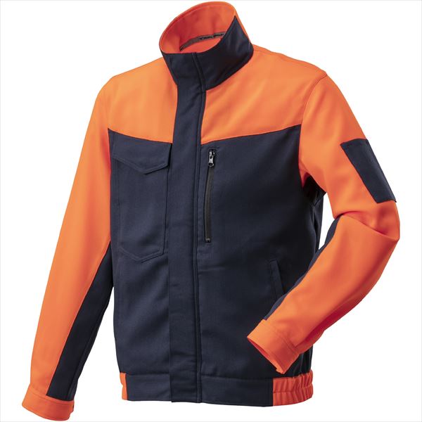 ワークジャケット(春夏向け) オレンジ×ネイビー S
