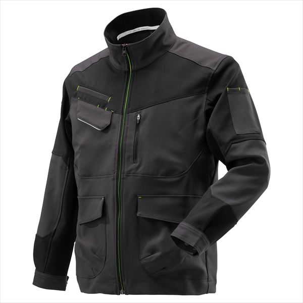 ワークジャケット 通年 F2JE1194 チャコール×ブラック 3XL-8