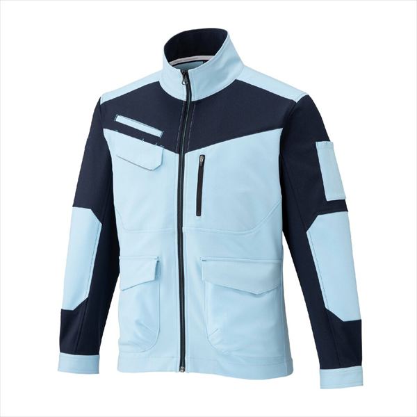 ワークジャケット 通年 F2JE1194 サックス×ネイビー S