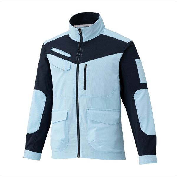 ワークジャケット 春夏 F2JE2194 サックス×ネイビー XL