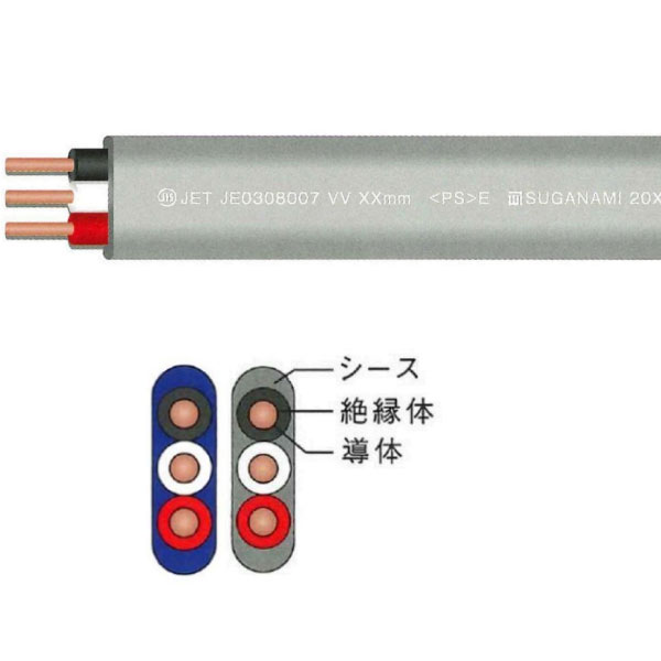 カラーVVF 3C X 1.6mm 青 100m巻