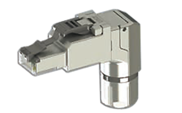 MFP8 アングルRJ45シールドプラグ ツールフリータイプ（T568 A）AWG26-24/1 AWG27-24/7 AWG26/19