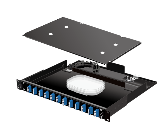 19インチラック搭載用スプライス スライド式1U 8ポートLC接続 (1芯線融着) SBS-1U08LC1NN