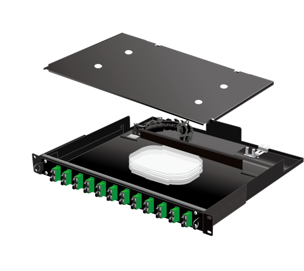 19インチラック搭載用スプライス スライド式1U 12ポートSC(APC)接続 (1芯線融着) SBS-1U12SA1NN