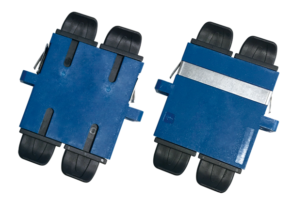 SCデュプレックスアダプタ フランジあり バネあり 青