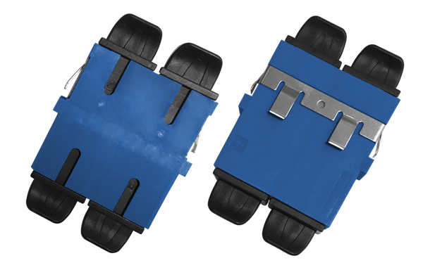 SCデュプレックスアダプタ フランジなし 特殊バネ 青