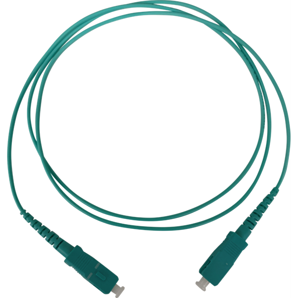 両端SCコネクタ付シンプレックスパッチコード OM3 アクア L=2m