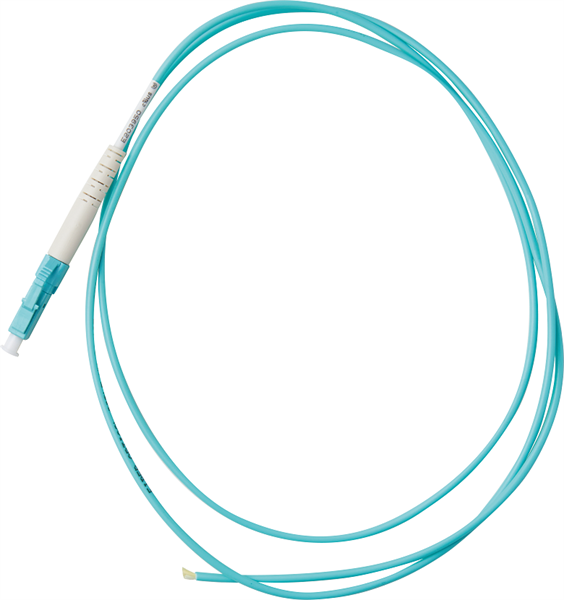 LCコネクタ付コード型ピッグテール OM3 アクア 2m