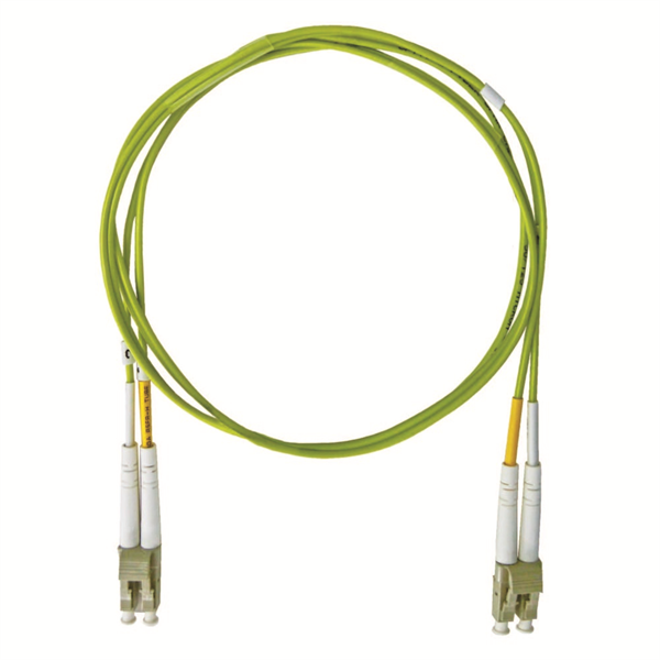 両端LCコネクタ付デュプレックスパッチコード GI50/125 OM2 若草 L=5m