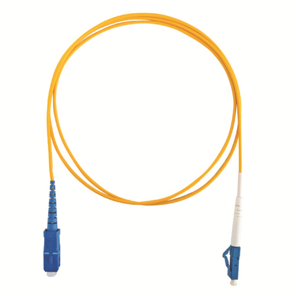 片端SC/片端LCコネクタ付シンプレックスパッチコード SM9/125 黄 L=5m