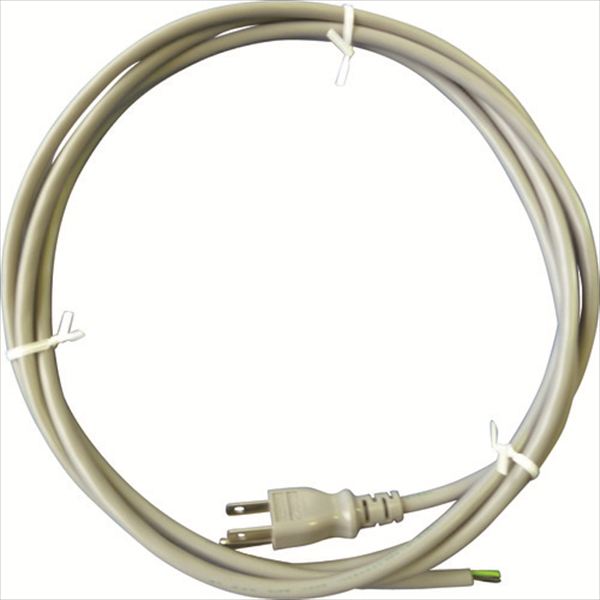 川崎電線　プラグ付電源用コード　３ｍ　灰 TRUSCO