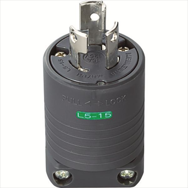 明工　接地２Ｐ１５Ａ引掛プラグ（Ｌ５－１５）１５Ａ．１２５Ｖ（黒） TRUSCO