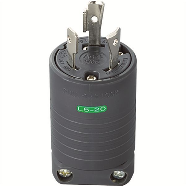 明工　接地２Ｐ２０Ａ引掛プラグ（Ｌ５－２０）２０Ａ．１２５Ｖ（黒） TRUSCO