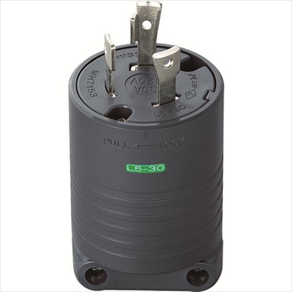 明工　接地２Ｐ３０Ａ引掛プラグ（Ｌ５－３０）３０Ａ．１２５Ｖ（黒） TRUSCO