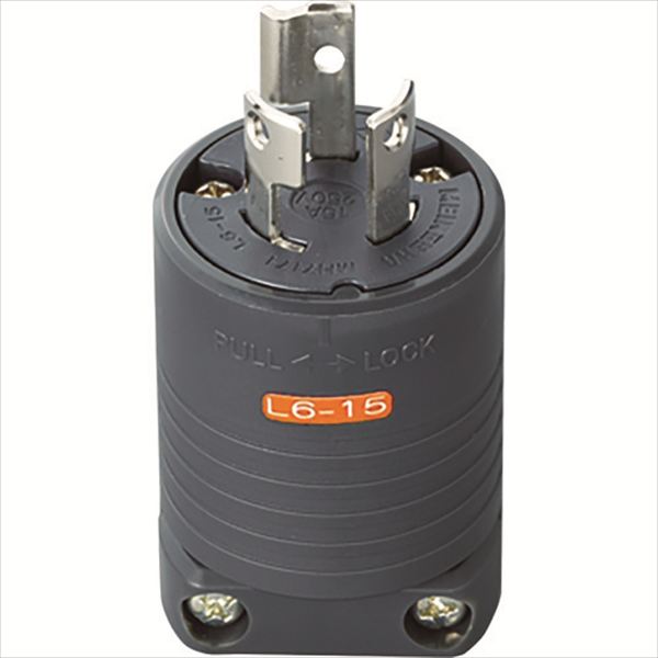 明工　接地２Ｐ１５Ａ引掛プラグ（Ｌ６－１５）１５Ａ．２５０Ｖ（黒） TRUSCO