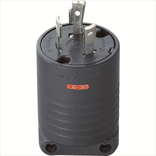 明工　接地２Ｐ３０Ａ引掛プラグ（Ｌ６－３０）３０Ａ．２５０Ｖ（黒） TRUSCO