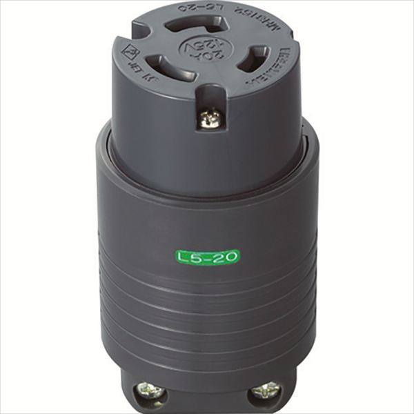 明工　接地２Ｐ２０Ａ引掛コネクターボデー（Ｌ５－２０）２０Ａ．１２５Ｖ（黒） TRUSCO