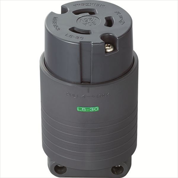 明工　接地２Ｐ３０Ａ引掛コネクターボデー（Ｌ５－３０）３０Ａ．１２５Ｖ（黒） TRUSCO