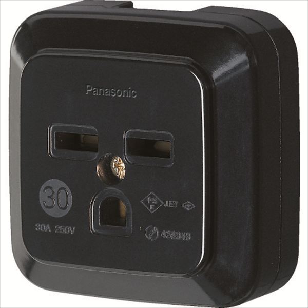 Ｐａｎａｓｏｎｉｃ　接地２Ｐ３０Ａ角型コンセント　薄型　ブラック TRUSCO
