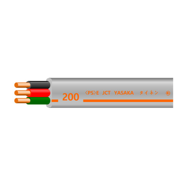 EM-EEF 3C X 2.0mm 200V用(黒・赤・緑) 100m巻: 電線・ケーブル