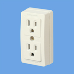 WK3004W 接地ダブルコンセント(送り端子付)(125V)