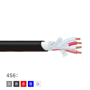 4心スピーカケーブル 4S6 灰 100m巻