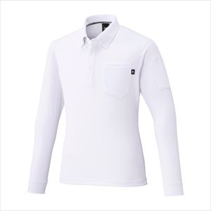 ワークボタンダウンポロシャツ 長袖 F2JAC111 ホワイト XS