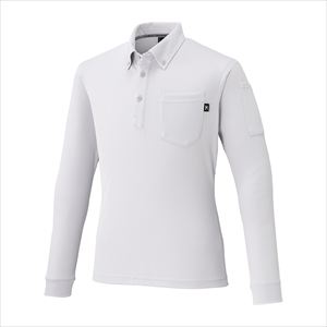 ワークボタンダウンポロシャツ 長袖 F2JAC111 ベイパーシルバー XS