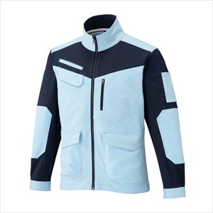 ワークジャケット 通年 F2JE1194 サックス×ネイビー S
