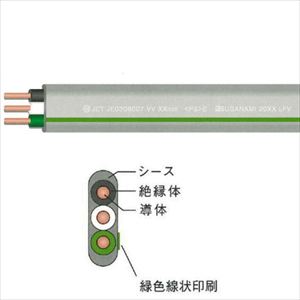 VVF 3C X 1.6mm Gライン(黒･白･緑) 100m巻