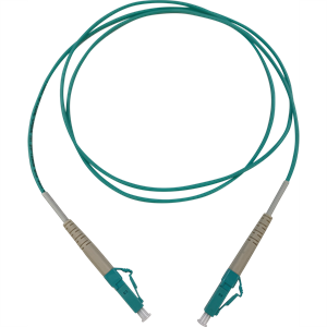 両端LCコネクタ付シンプレックスパッチコード OM3 アクア L=2m