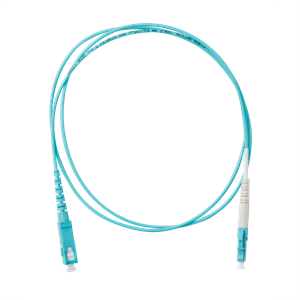 片端SC/片端LCコネクタ付シンプレックスパッチコード OM3 アクア L=2m