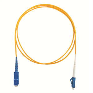 片端SC/片端LCコネクタ付シンプレックスパッチコード SM9/125 黄 L=5m
