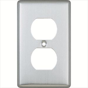 明工　連用新金属プレート埋込ダブルコンセント用 TRUSCO