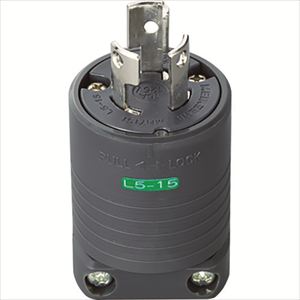 明工　接地２Ｐ１５Ａ引掛プラグ（Ｌ５－１５）１５Ａ．１２５Ｖ（黒） TRUSCO