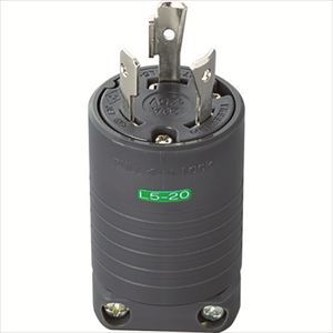 明工　接地２Ｐ２０Ａ引掛プラグ（Ｌ５－２０）２０Ａ．１２５Ｖ（黒） TRUSCO