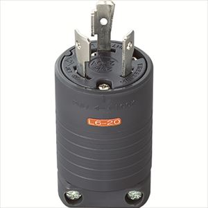 明工　接地２Ｐ２０Ａ引掛プラグ（Ｌ６－２０）２０Ａ．２５０Ｖ（黒） TRUSCO