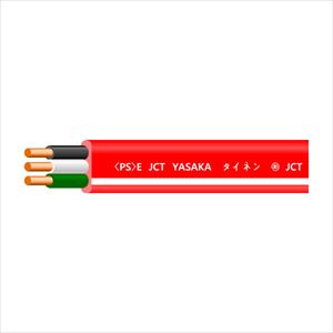 カラーEM-EEF 3C X 1.6mm 赤 Gライン(黒･白･緑) 100m巻