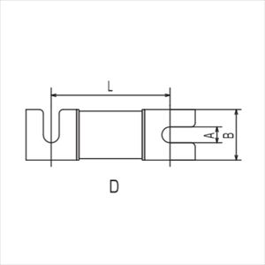 銅つめ付ヒューズ(甲型) CuF 400A/75mm Dタイプ 10個入